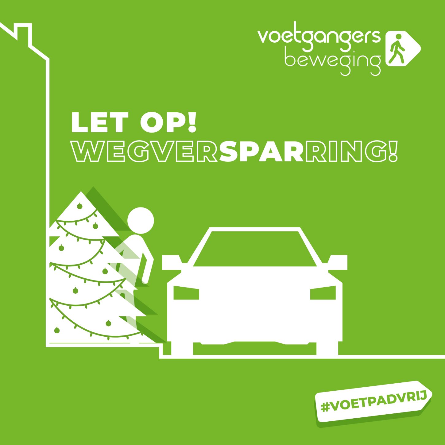 Let op, wegversparring!